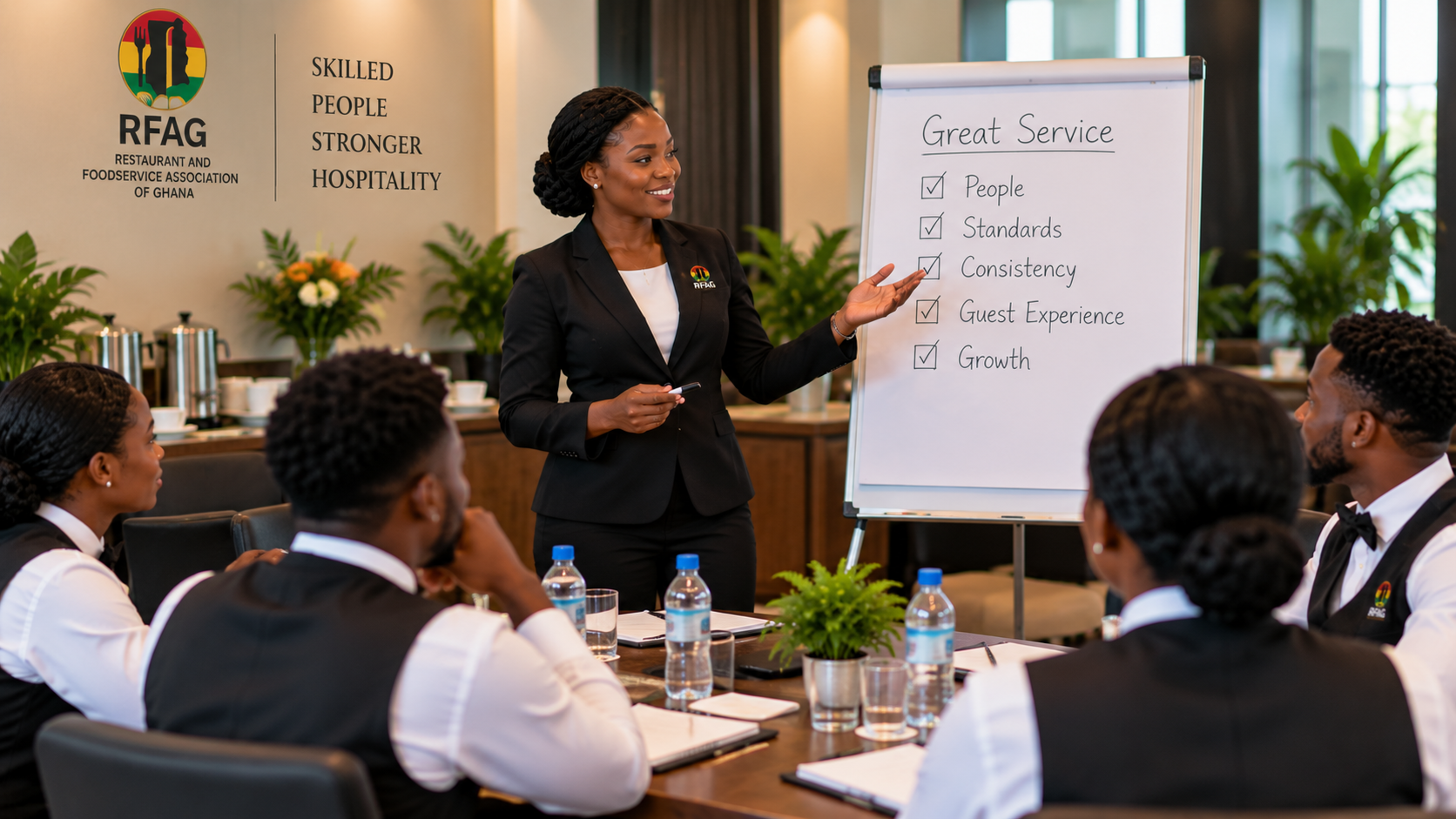 RFAG hospitality professionals participating in a practical training workshop